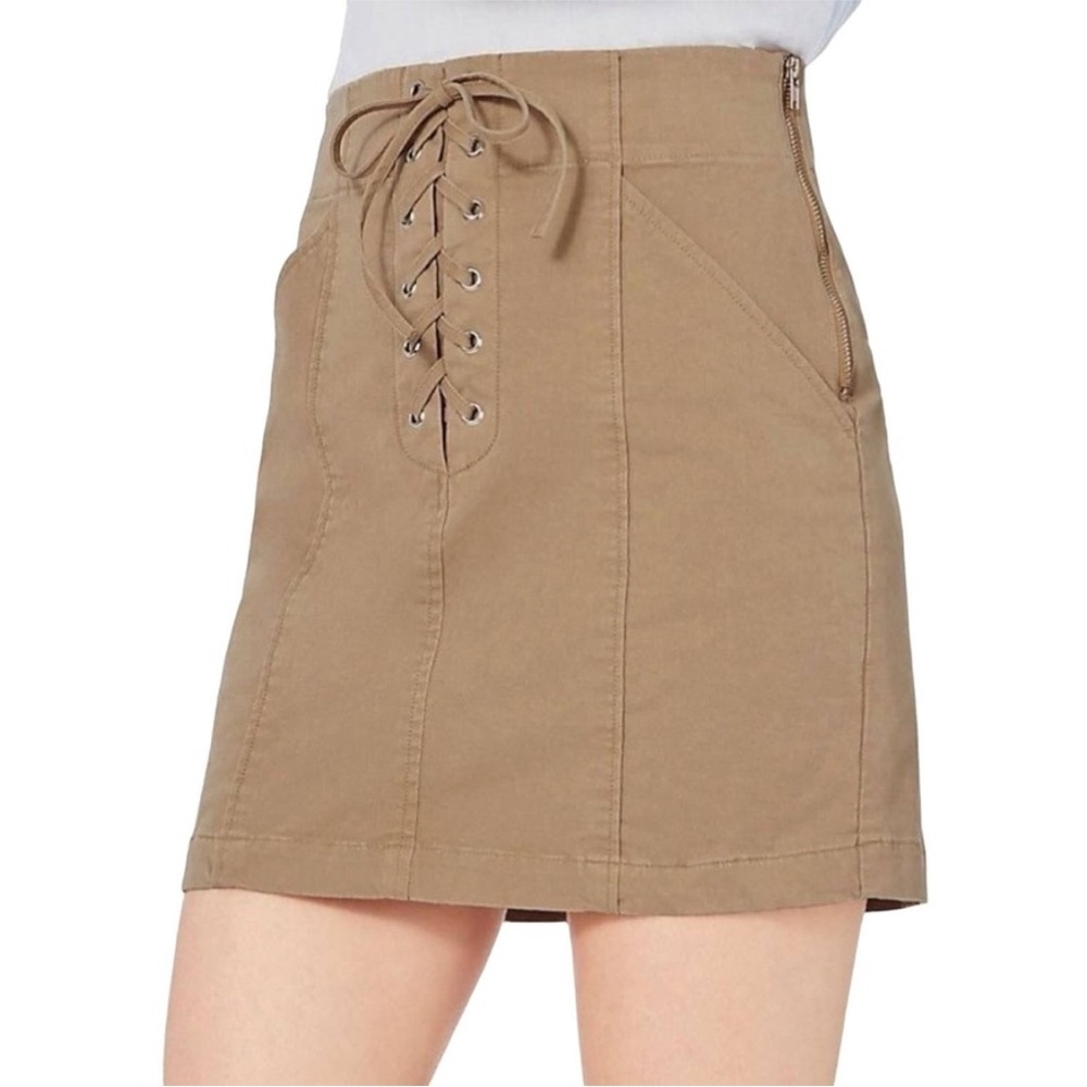 A.L.C. Lace up mini skirt Kylie khaki stretch cotton